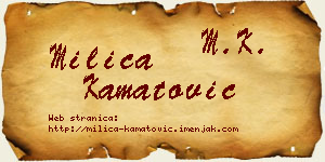 Milica Kamatović vizit kartica